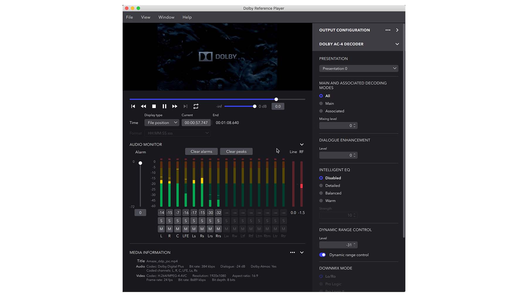 Dolby Reference Player Dolby Professional